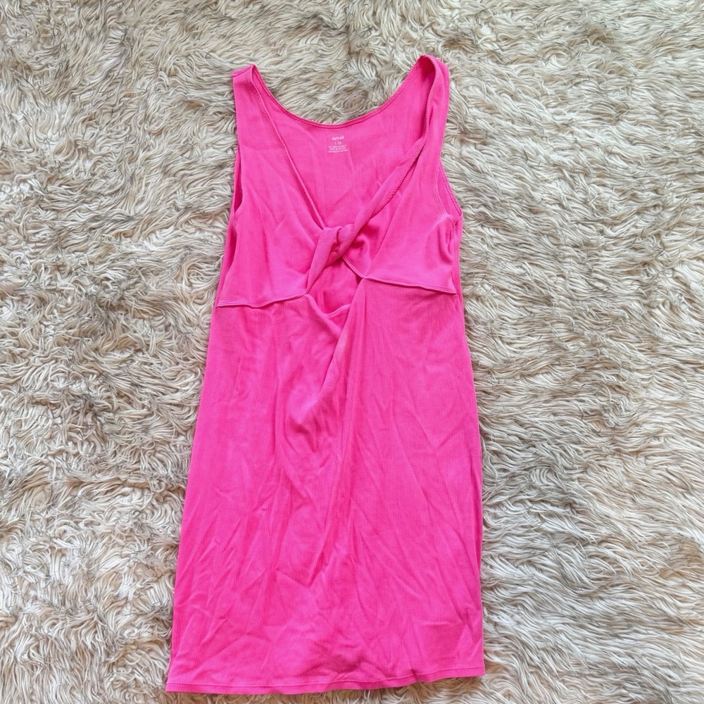 aerie Hot Pink Sleeveless Knot-Front Dress